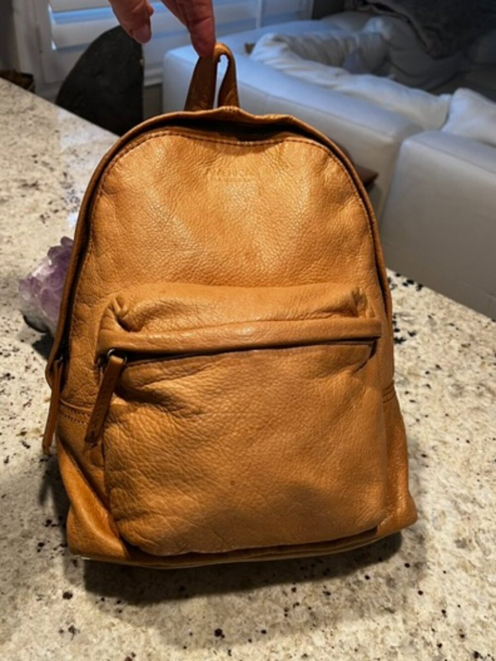 American Leather Co Rugged Back Pack ~ Butter Soft Natural Leather 14x12x5"